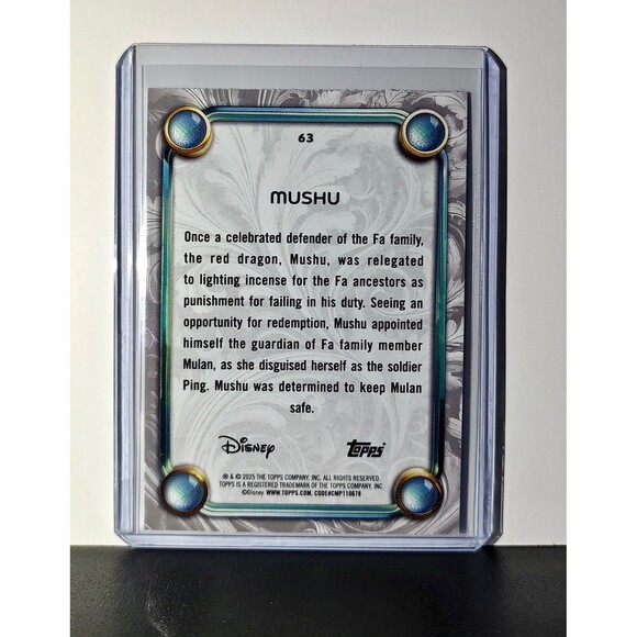 Mushu 2025 Topps Disney Wonder #63 Card Mulan - Picture 2 of 6